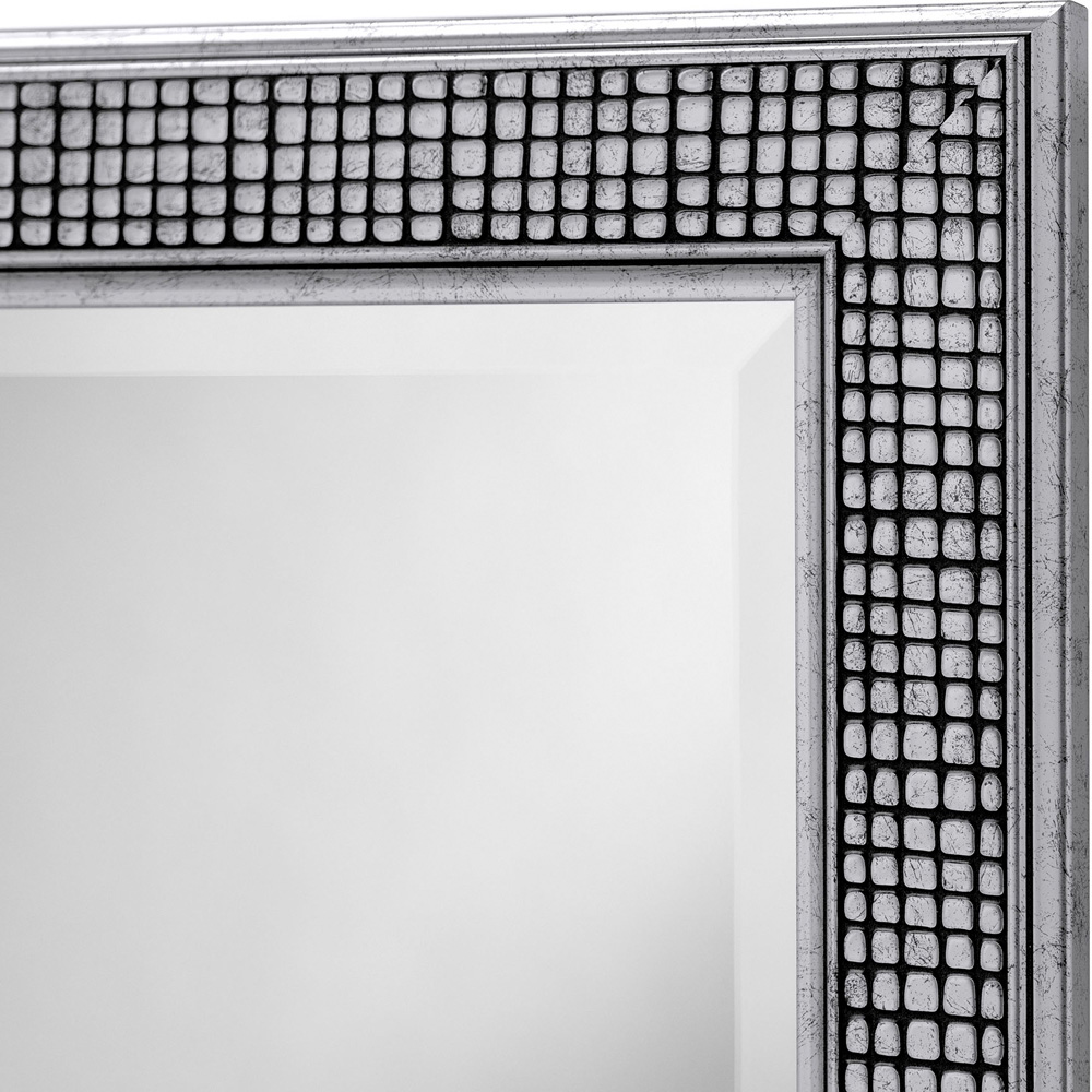 Yearn Silver Cobble Stoned Framed Wall Mirror 90.5 x 65cm Image 3