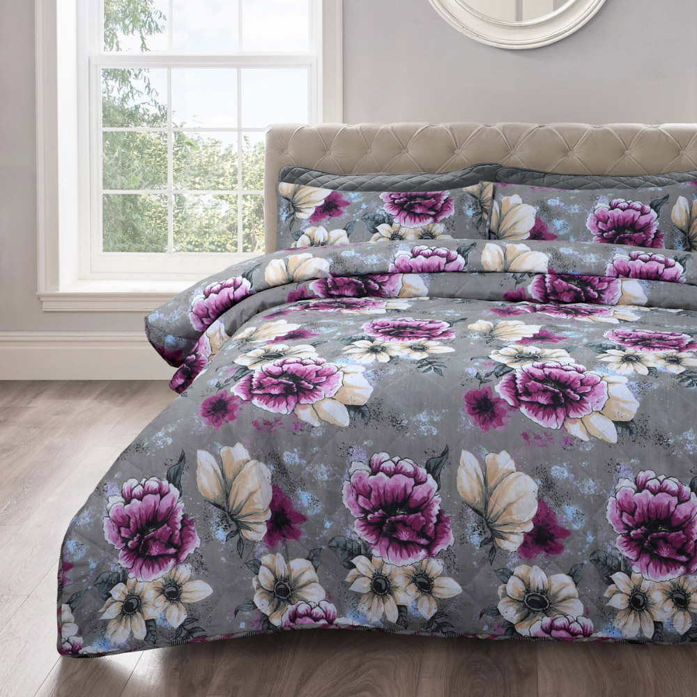 Velosso King Size Cassia Floral Bedspread Set Image 4