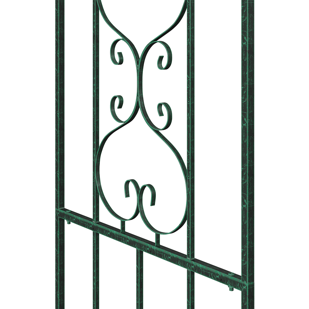 Living and Home Black Garden Metal Arch with Heart Detailing and Curved Top Image 5