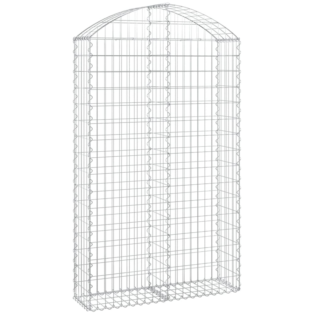 vidaXL Silver Galvanised Iron Arched Gabion Basket 100 x 30 x 160/180cm Image 1