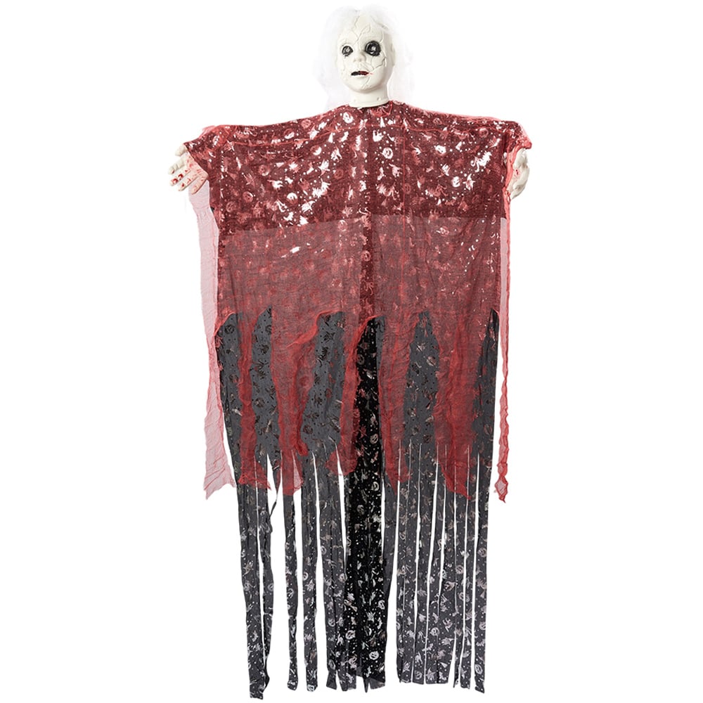 Living and Home Red Hanging Ghost Halloween Decoration 4ft Image 1