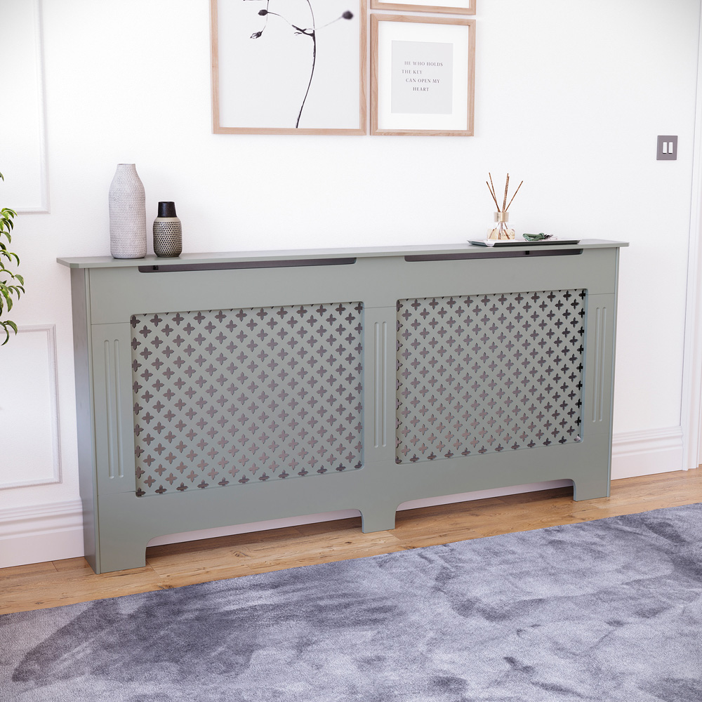 Vida Designs Oxford Olive Grey Radiator Cover XL Image 6