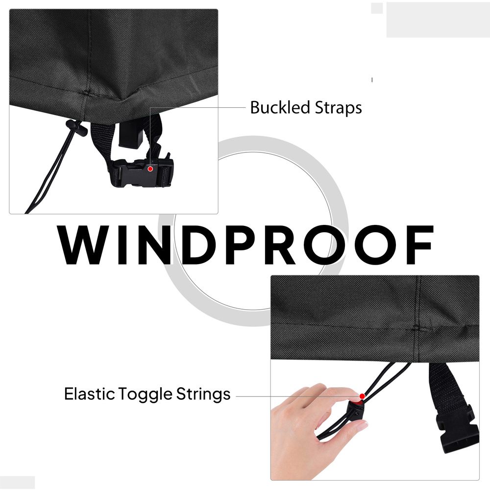 Outsunny Black Round Waterproof Garden Furniture Cover 81 x 193 x 193cm Image 6