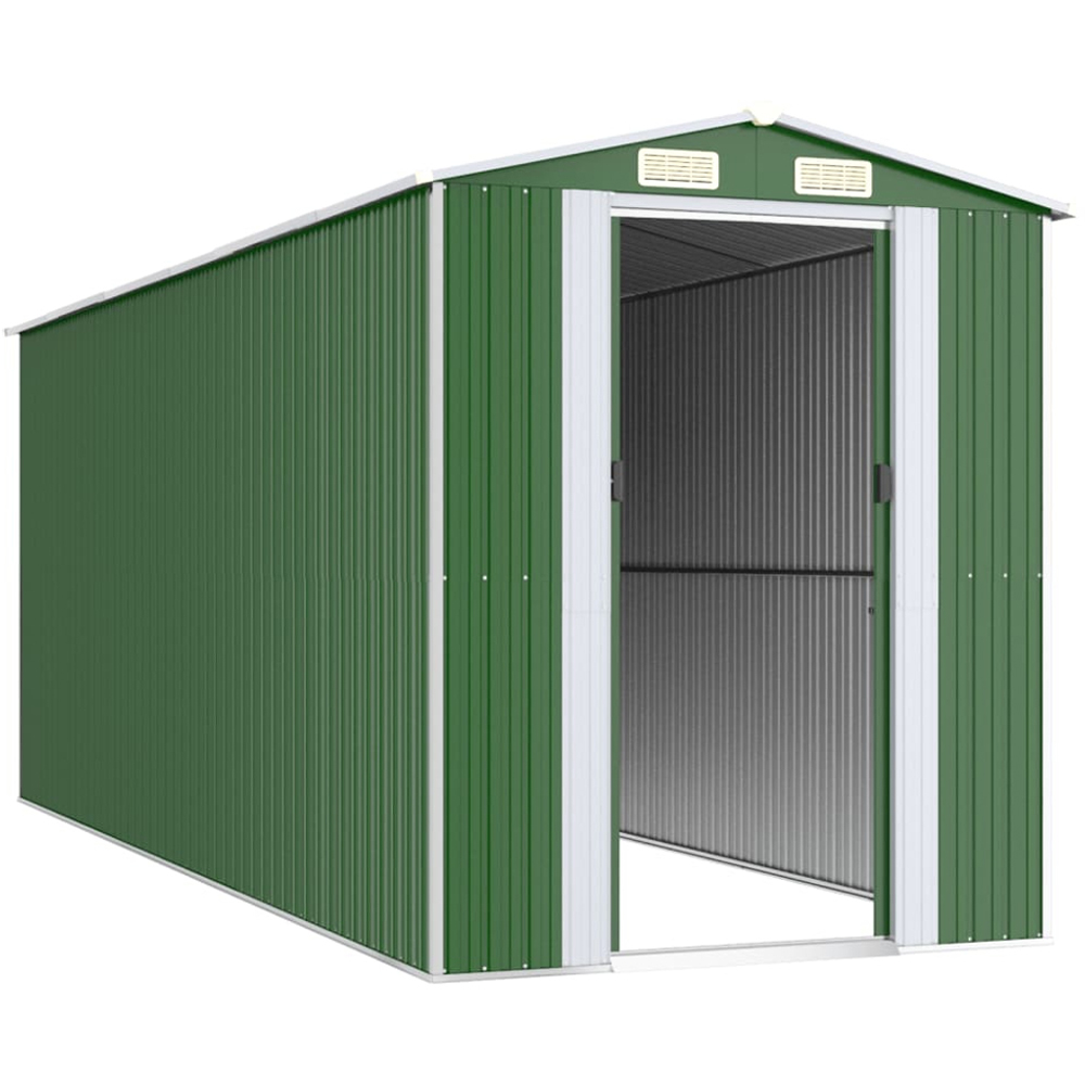 vidaXL 6.3 x 17.2ft Green Galvanised Steel Apex Garden Shed Image 3