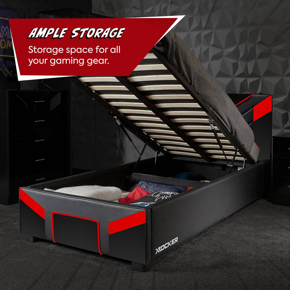 X Rocker Cerberus MKII Single Carbon Red Ottoman Gaming Bed Image 4