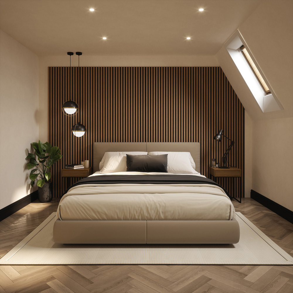 Tuscan Smoked Oak PVC Wrapped Acoustic Wall Panel 240 x 60.8cm Image 5