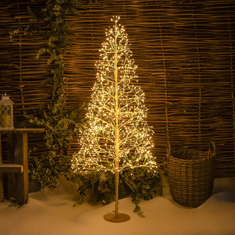 The Christmas Centre 1500 Warm White LED Pre-Lit Gold Wire Light-Up Xmas Tree 5ft Image 9