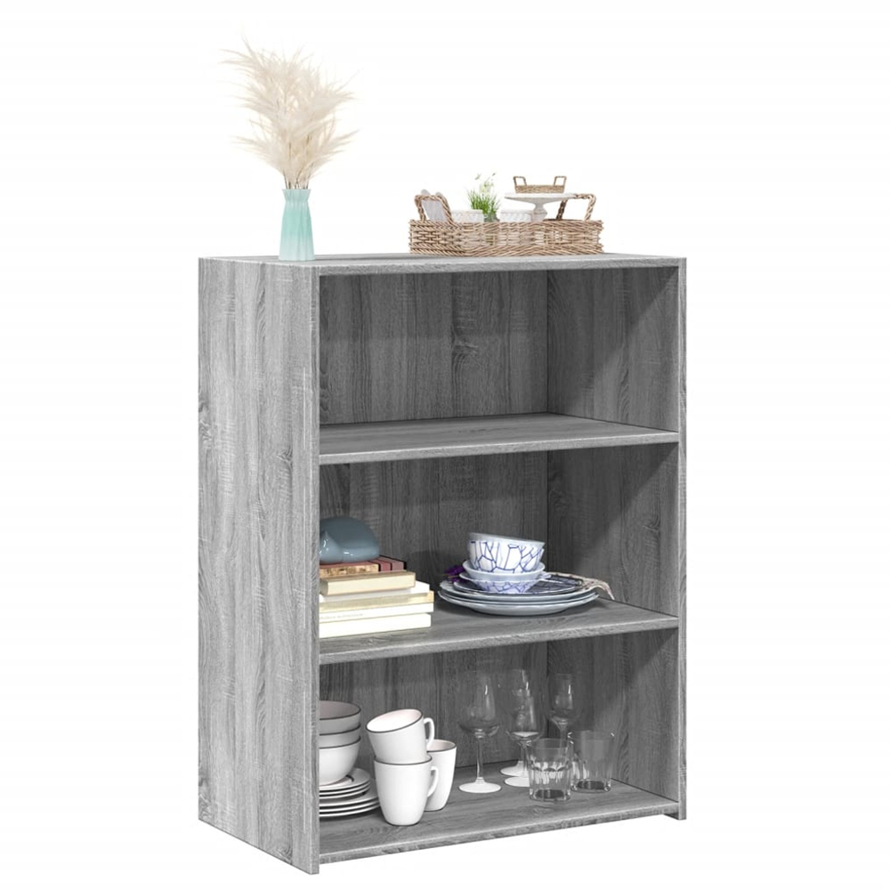 vidaXL 3 Shelf Grey Sonoma Sideboard Image 3