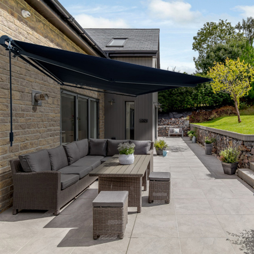 Jack Stonehouse Dark Grey LED Electric Retractable Awning 3 x 2.5m Image 1