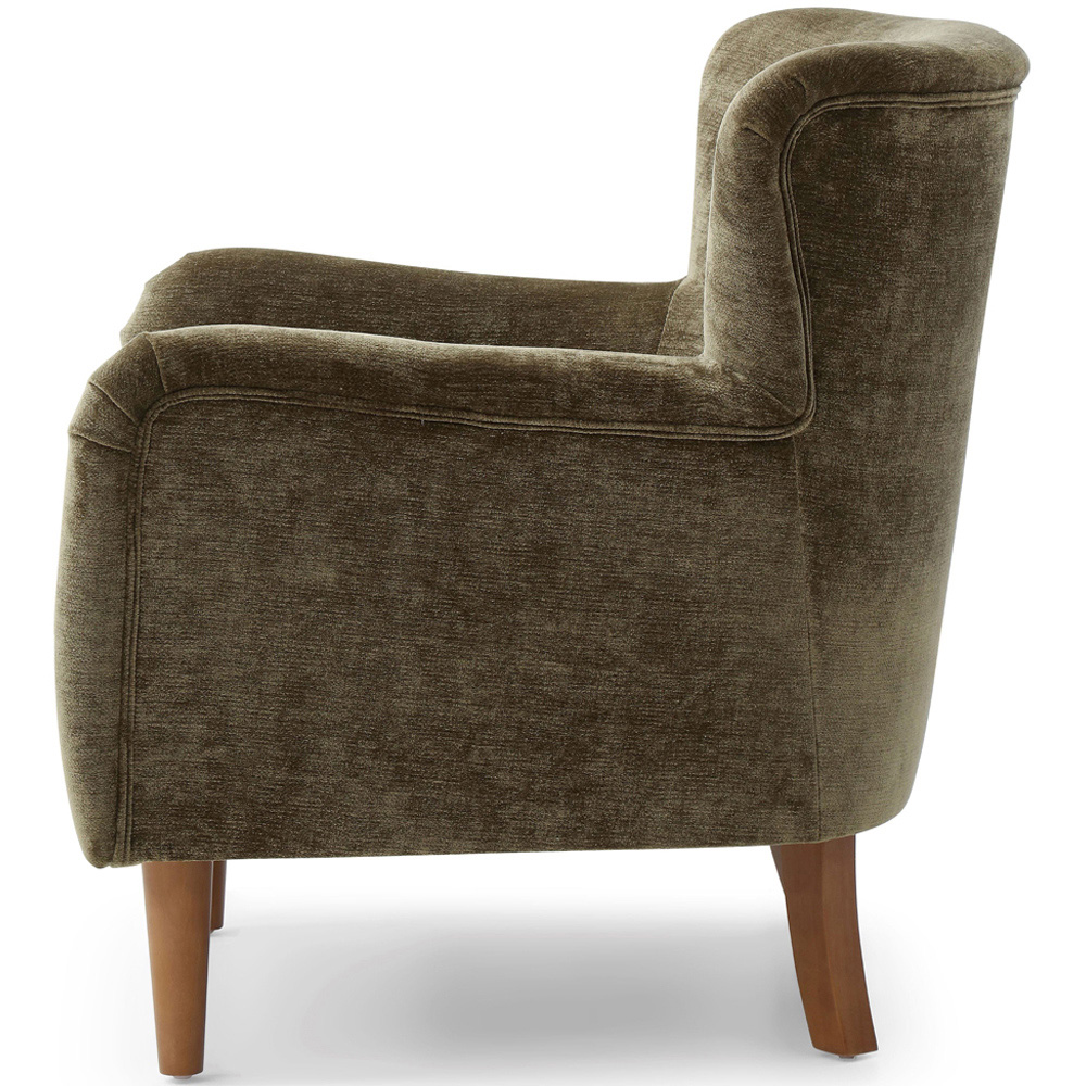 Roberta Olive Chenille Wingback Armchair Image 4
