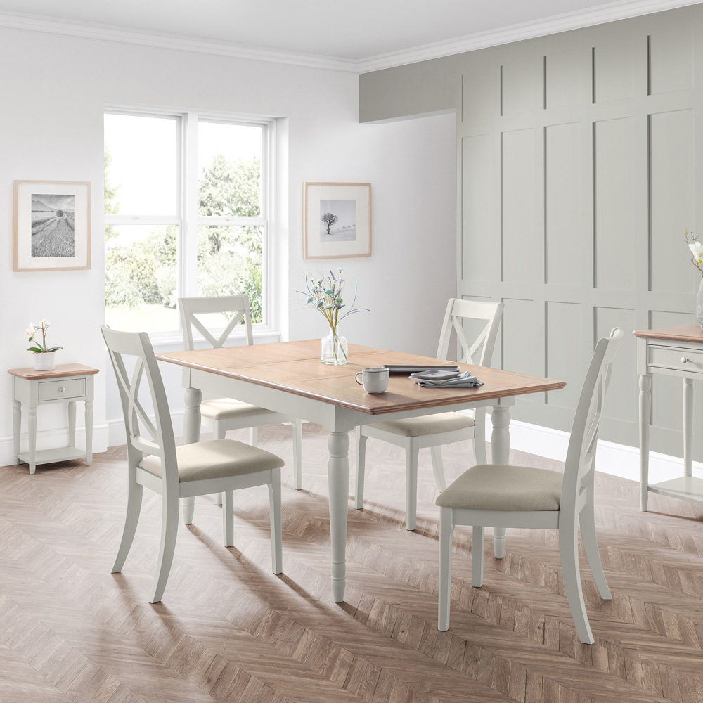 Julian Bowen Provence Set of 2 Ivory and Grey Dining Chair Image 7