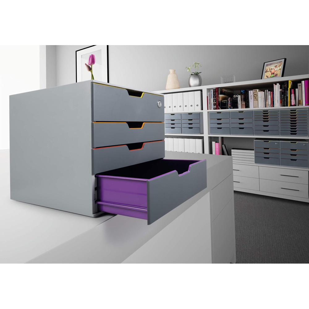 Durable VARICOLOR Safe A4+ 4 Drawer Lockable Colour Coded Desk Organiser Image 8