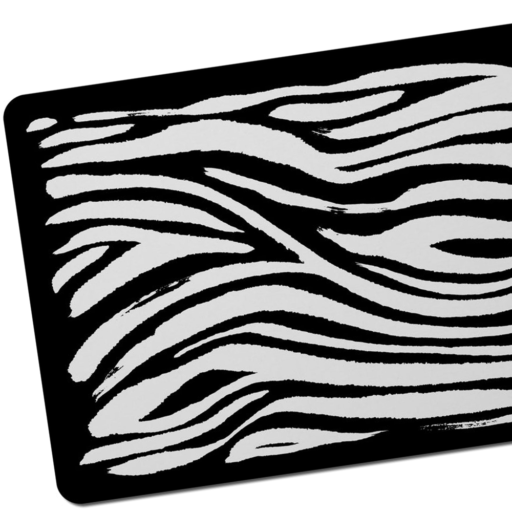 Benjamin Tate Design 6 Pack Black Zebra Print Placemats Image 2