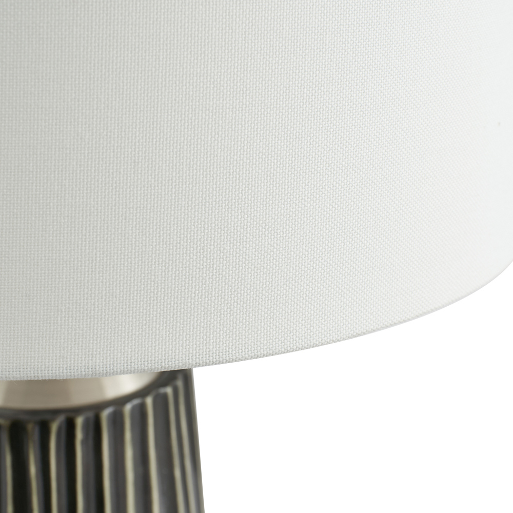 Pacific Lifestyle Artemis Black Textured and Brushed Silver Ceramic Tall Table Lamp Image 5