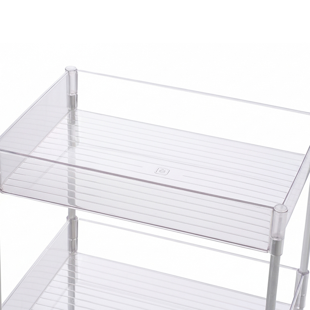 Living and Home 4 Shelf Clear Rolling Storage Cart Image 5