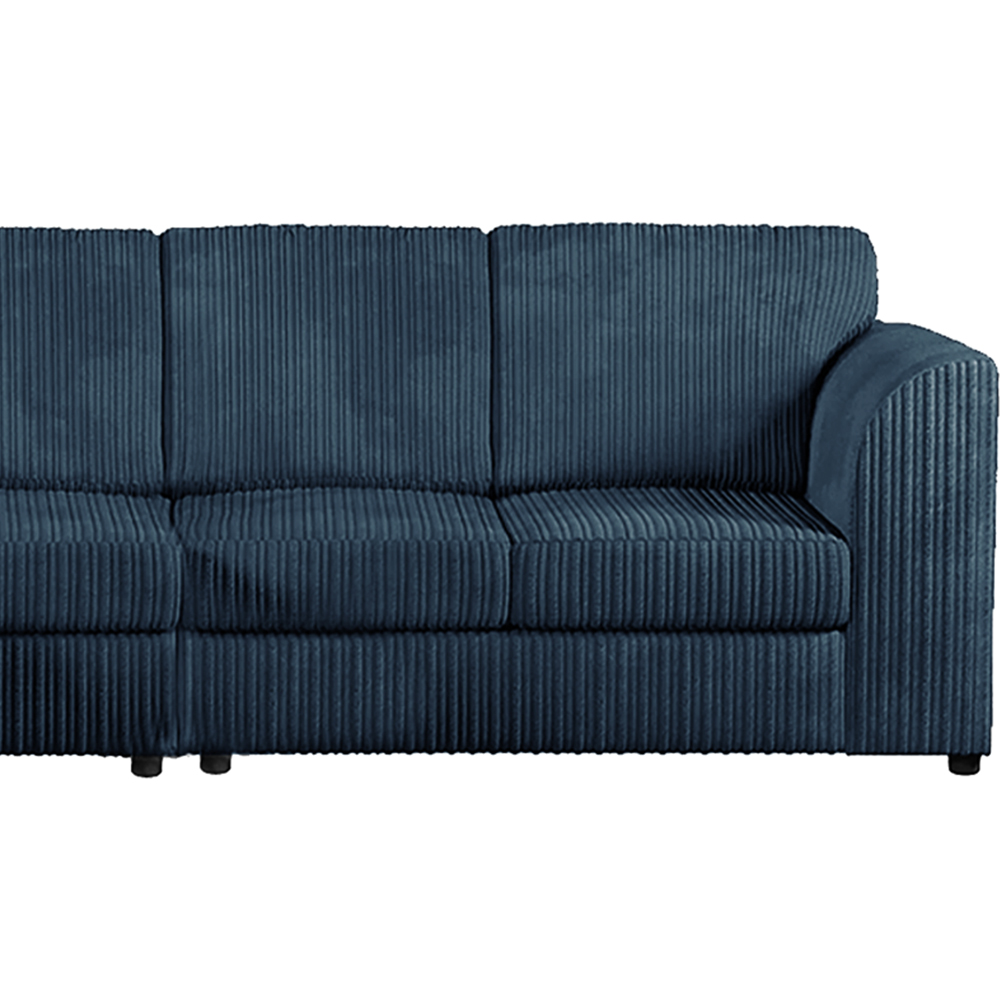 Luxor 4 Seater Navy Blue Jumbo Cord Left Hand Facing Full Back L Shaped Corner Sofa Set Image 4