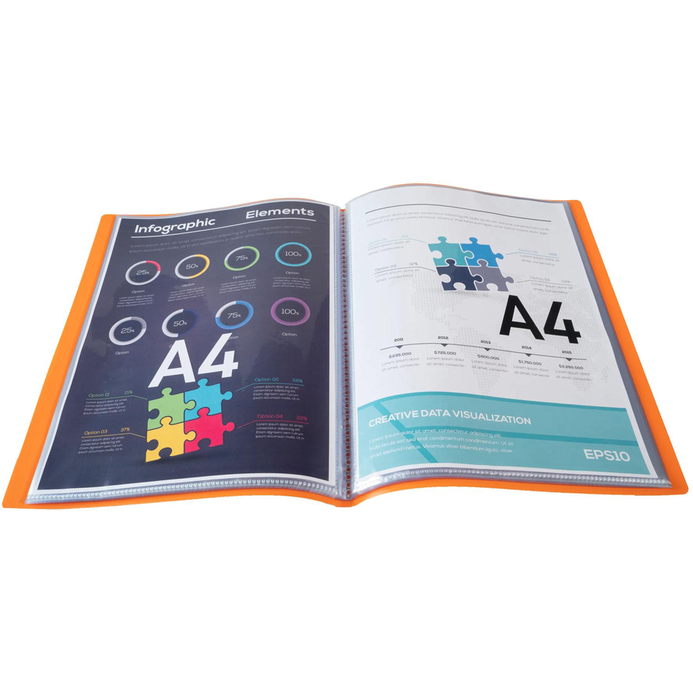 Exacompta Opak A4 40 Pocket Orange Display Book 10 Pack Image 3