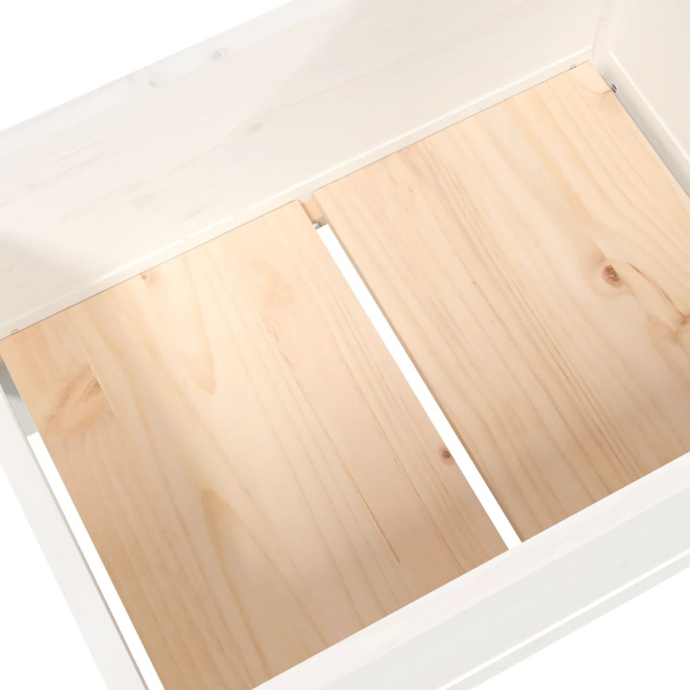vidaXL 3-Tier White Solid Pine Wood Garden Planter 75 x 178.5 x 44cm Image 5