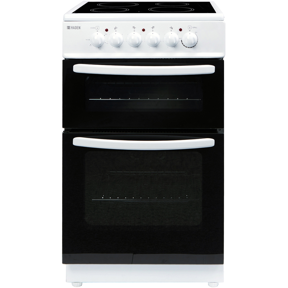 Haden HECT50W Twin Cavity 26 and 52L Static Oven Electric Cooker 50cm Image 1