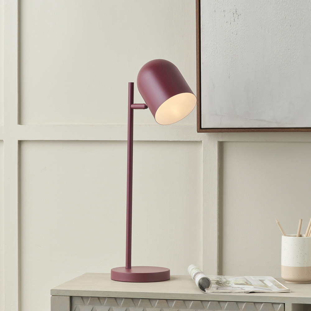 Pacific Lifestyle Finn Mulberry Metal Cloche Headed Table Lamp Image 2