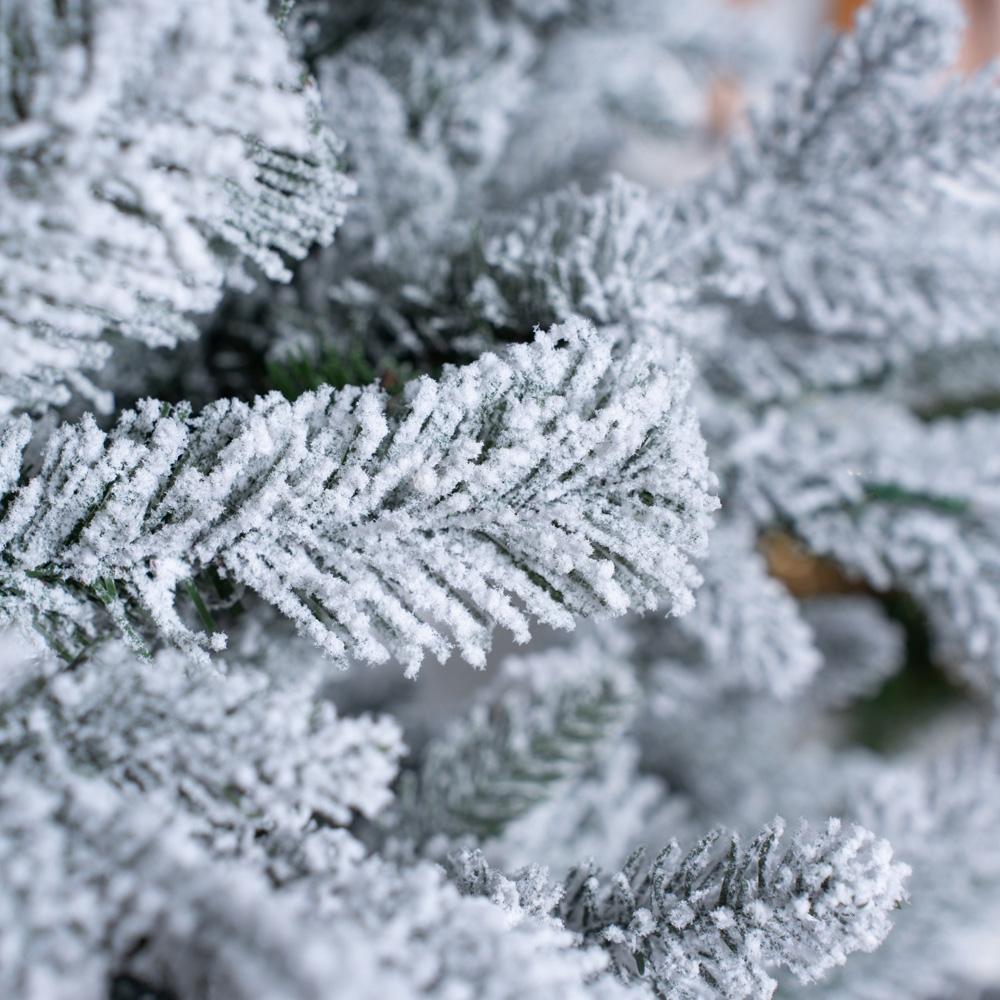 Abrihome Noble Fir Snow Covered Artificial Christmas Tree with 1402 Tips 8ft Image 3