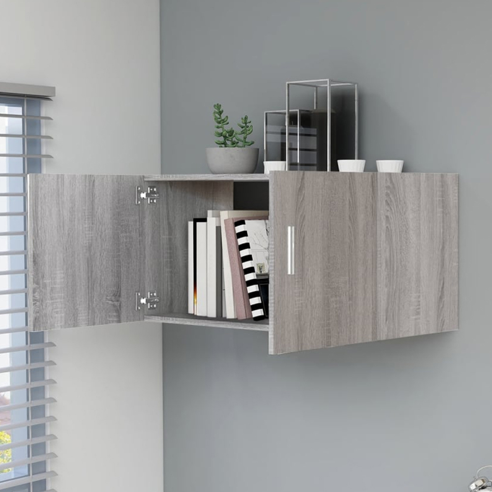 vidaXL 2 Door Grey Sonoma Wall-Mounted Cabinet Image 1