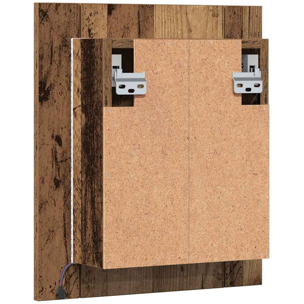 vidaXL LED Mirror Old Wood Bathroom Cabinet Image 7