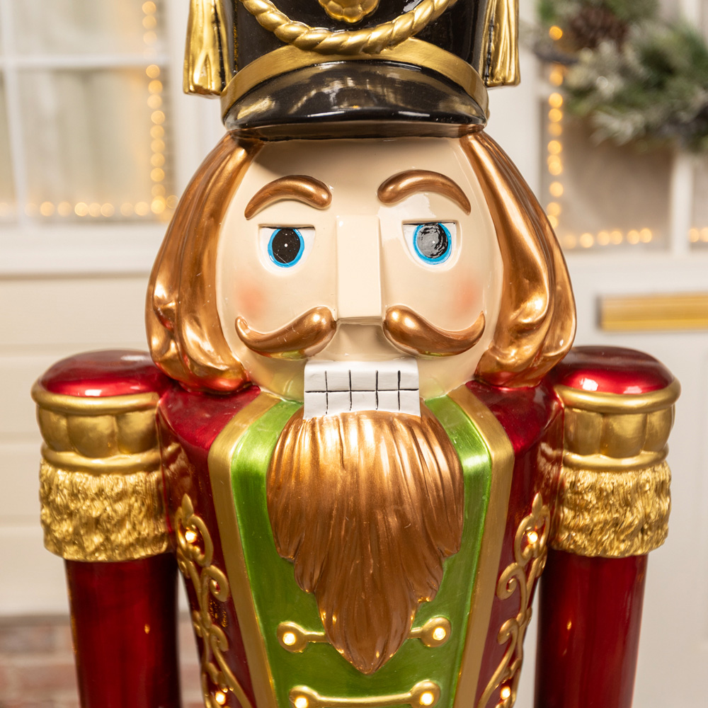 The Christmas Centre Red Blue and Green LED Lights Traditional Nutcracker Soldier 5.5ft Image 6
