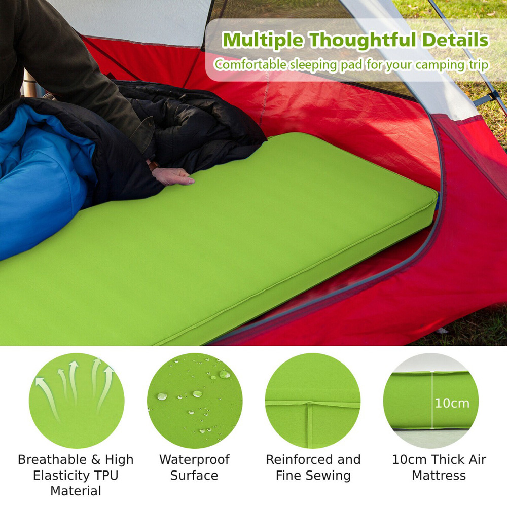 Costway Green Camping Sleeping Pad Wilko