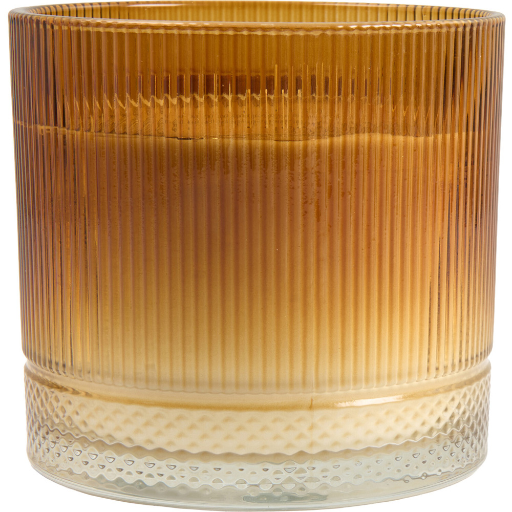 Golden Amber Large Ribbed Candle Image 2