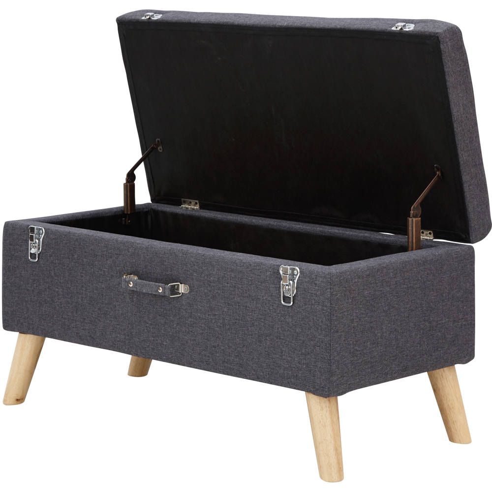 GFW Minstrel Charcoal Grey Large Ottoman Storage Bench Wilko