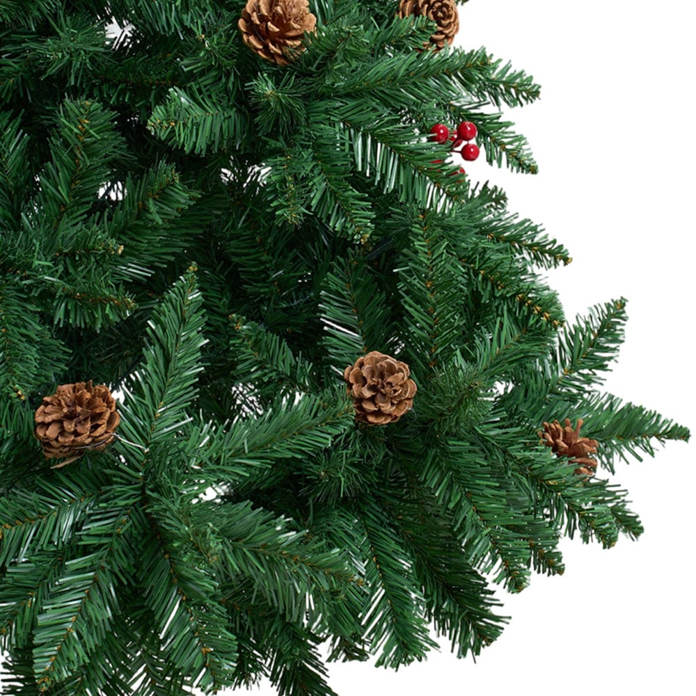 Living and Home Artificial Christmas Tree with Pine Cones and Red Berries 6ft Image 4