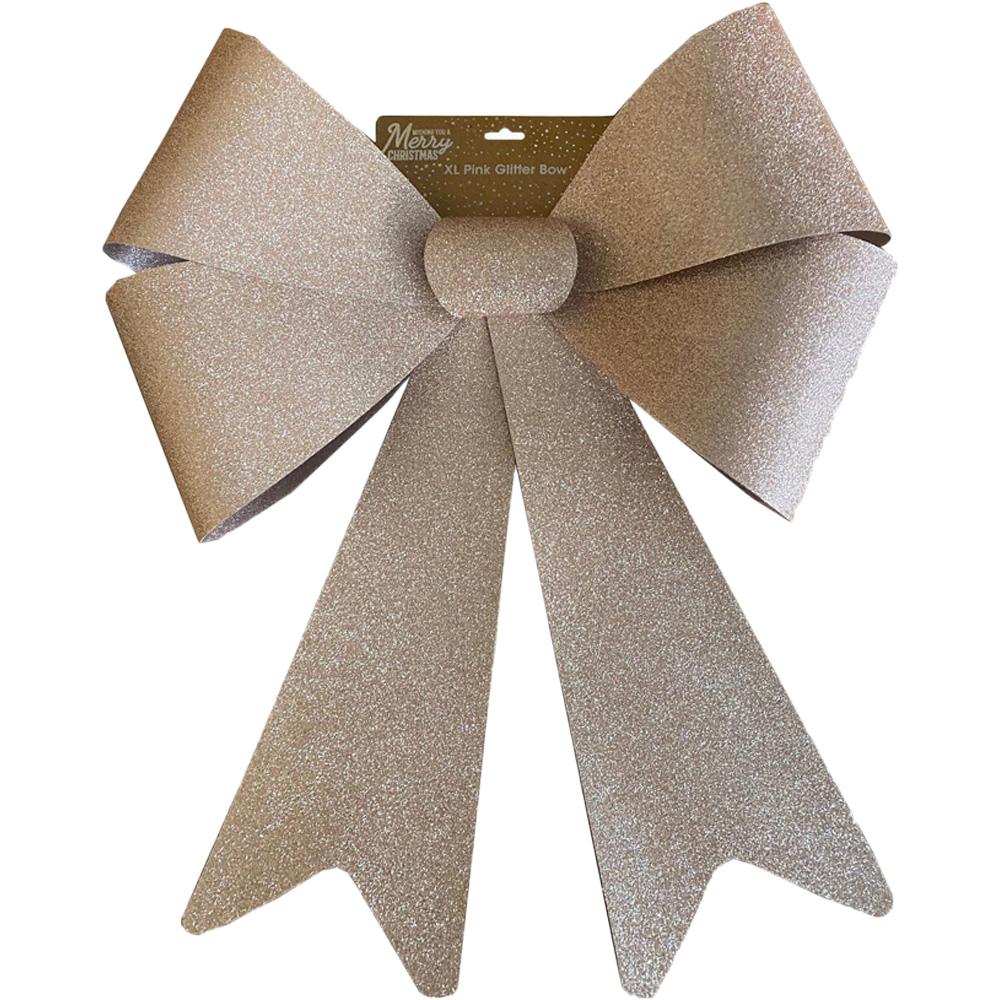 XL Pink Glitter Bow - Pink Image
