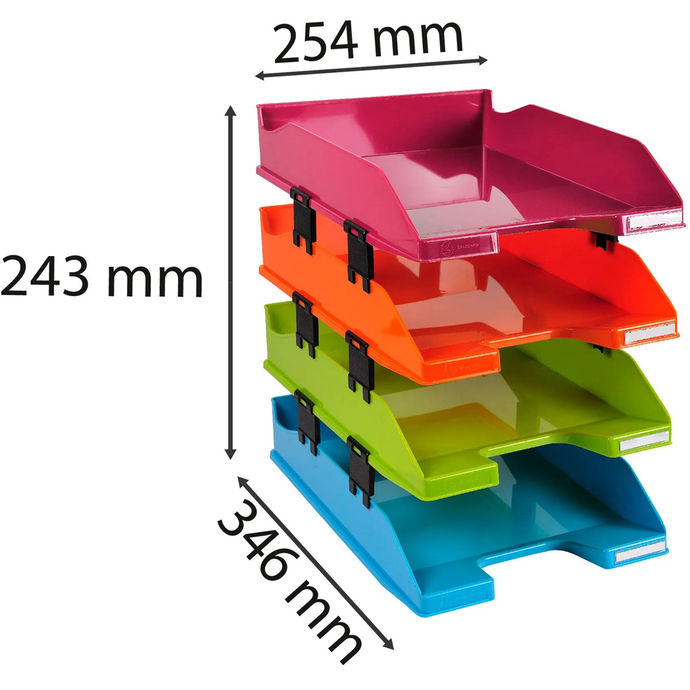 Exacompta Combo Midi A4 Multicolour Letter Tray 4 Pack Image 3