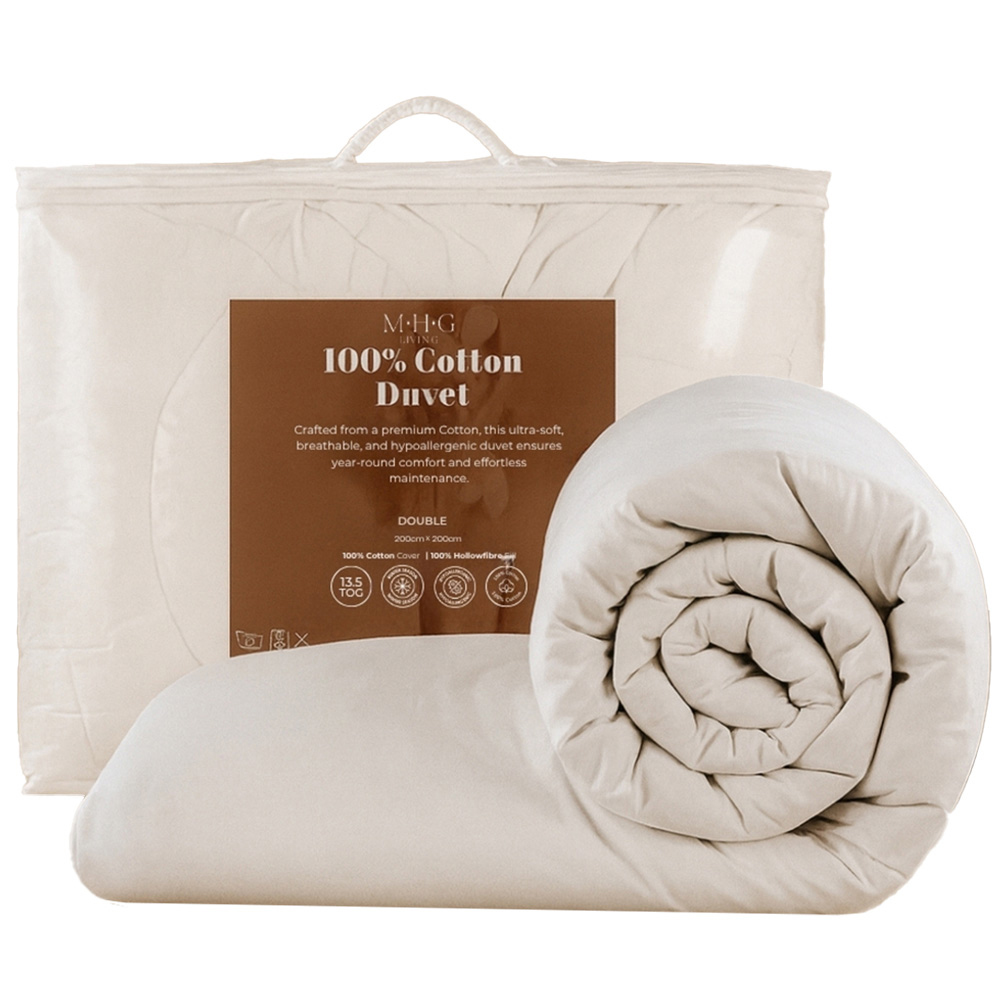MHG Living Double White Warm Winter Cotton Duvet 13.5 Tog Image 1