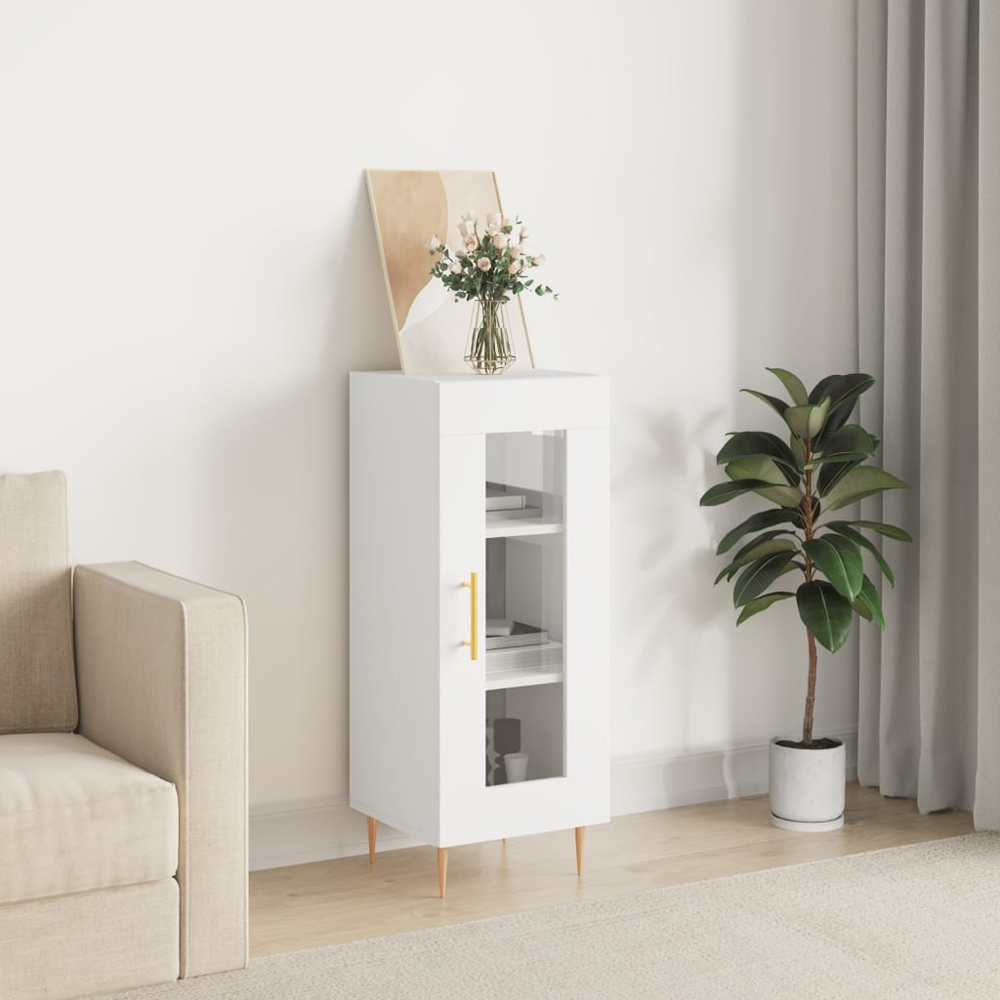 vidaXL Single Door White Sideboard Image 5
