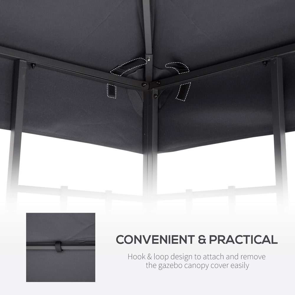 Outsunny 3 x 3m Deep Grey Replacement Gazebo Canopy Image 6