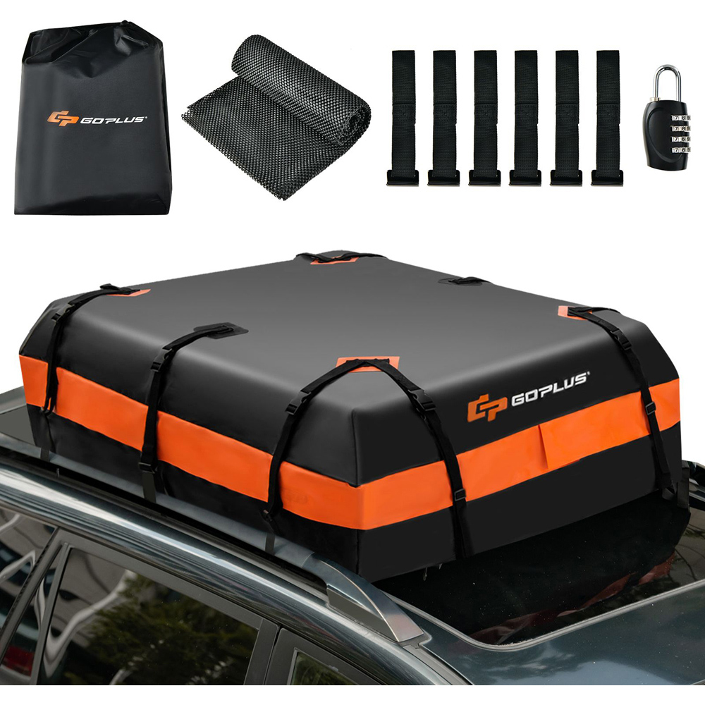 Costway 6 Door Hooks Orange Waterproof Rooftop Luggage Bag Image 3
