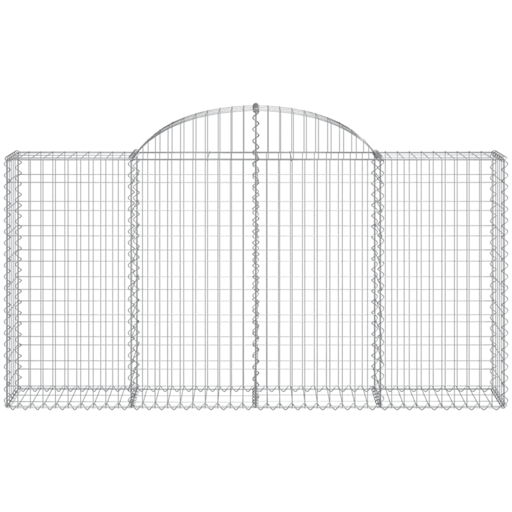 vidaXL Silver Galvanised Iron Arched Gabion Basket 200 x 30 x 100/120cm 20 Pack Image 3