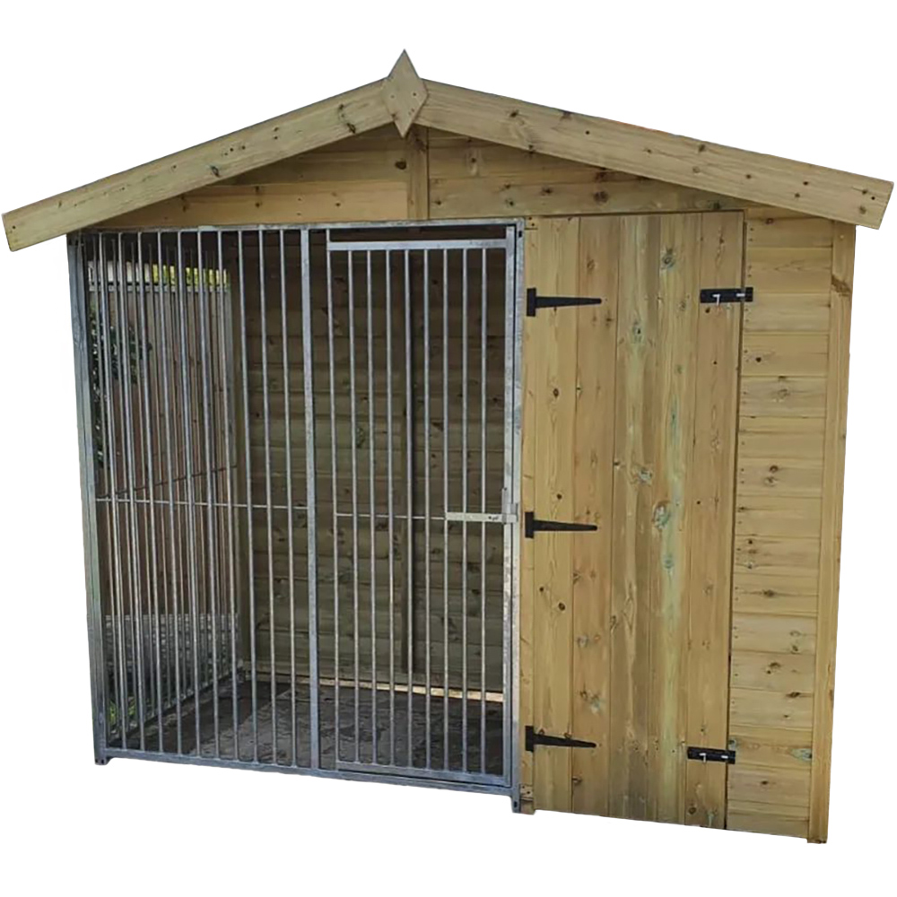 Benchmark Dog Kennel with Apex Roof - Single 8 x 4ft Premium Wood Range Image 1