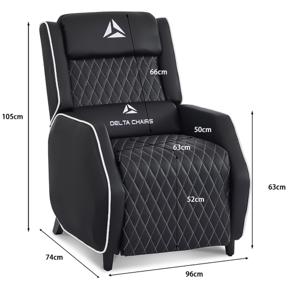 Home Detail Cougar Black and White Manual Gaming Recliner Chair Image 5