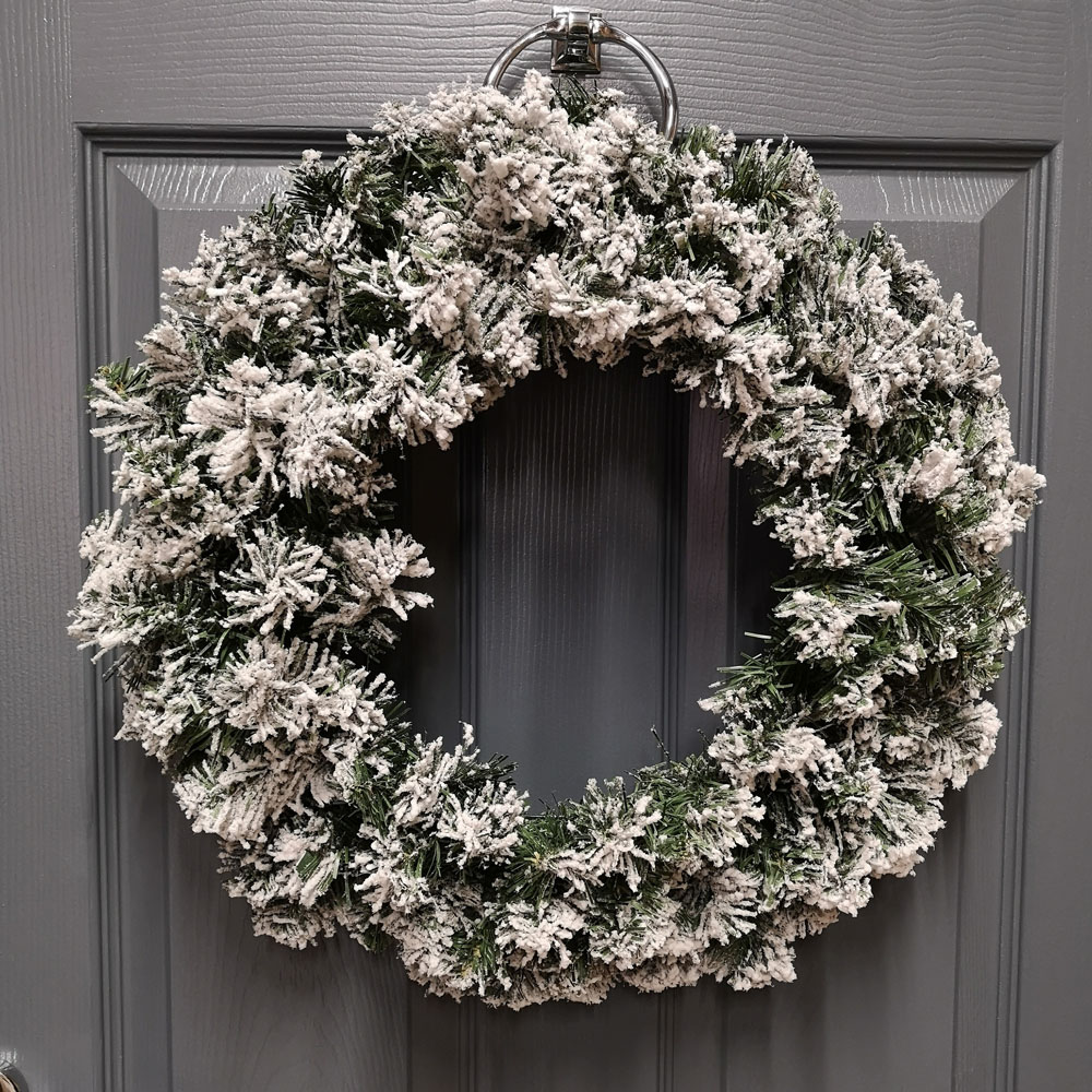 Samuel Alexander Snow Flocked Imperial Pine Wreath 50cm Image 2