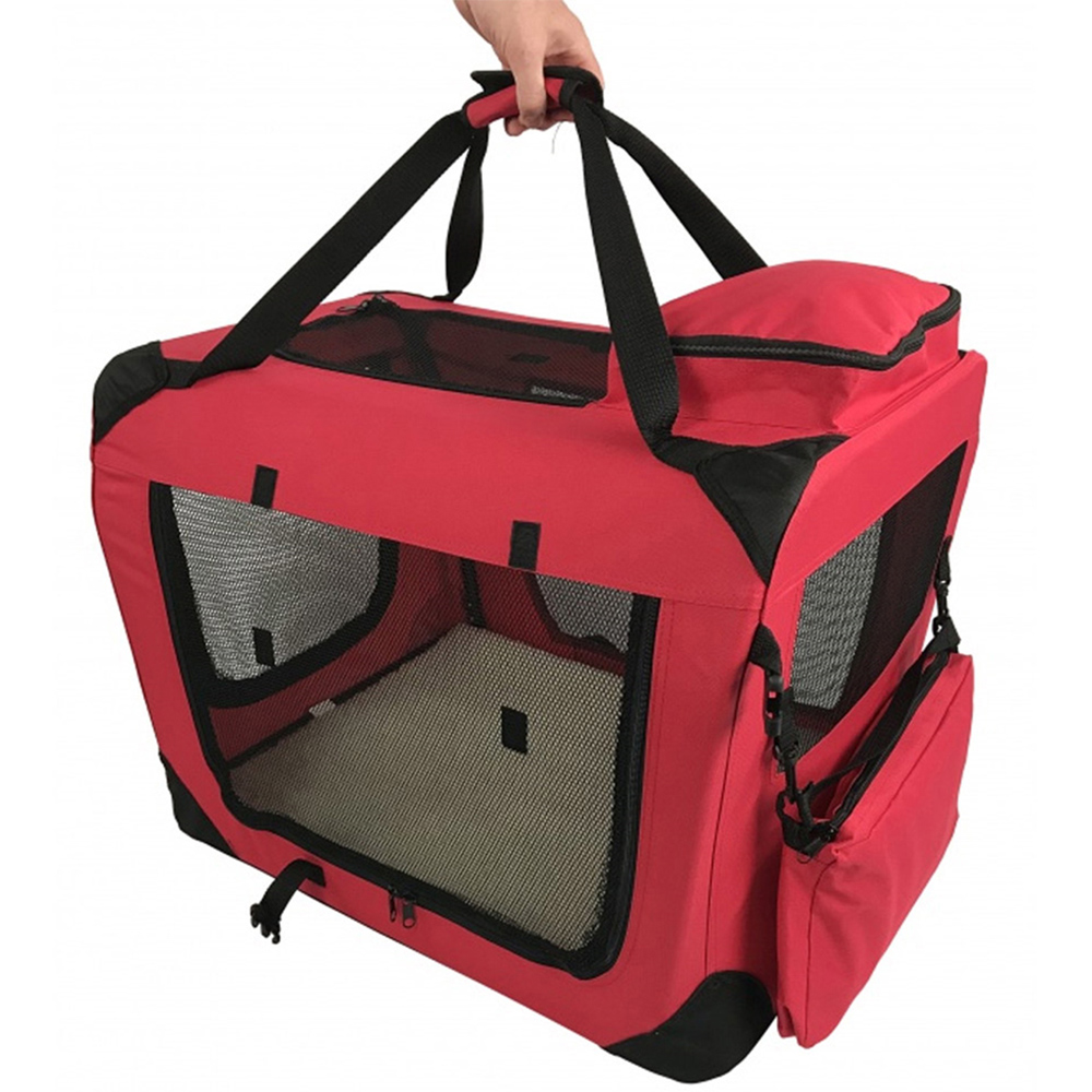 Folding Soft Crate Fabric Pet Carrier - Red - XL Image 3