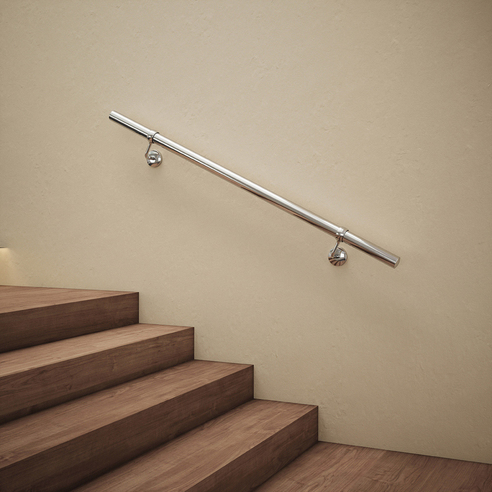 Rothley Polished Steel Stair Handrail Kit 1.2m Image 9