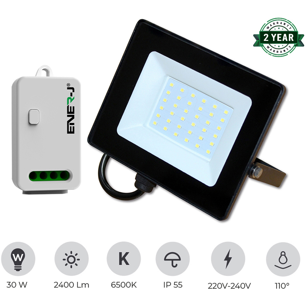 ENER-J 30W Pre Wired LED Floodlight with 500W RF Receiver and Wireless 1Gang Kinetic Switch Image 8
