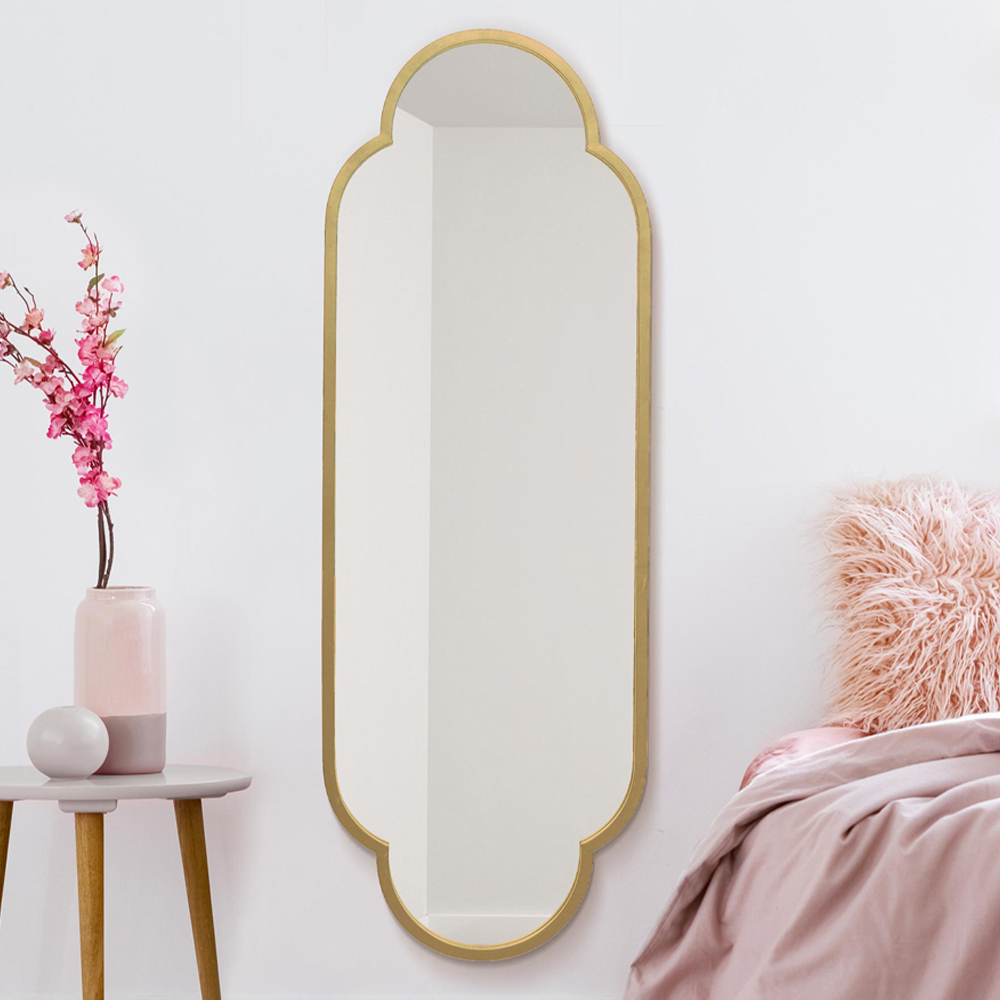 MirrorOutlet The Duplici Gold Metal Double Arched Oval Wall Mirror 150 x 52cm Image 2