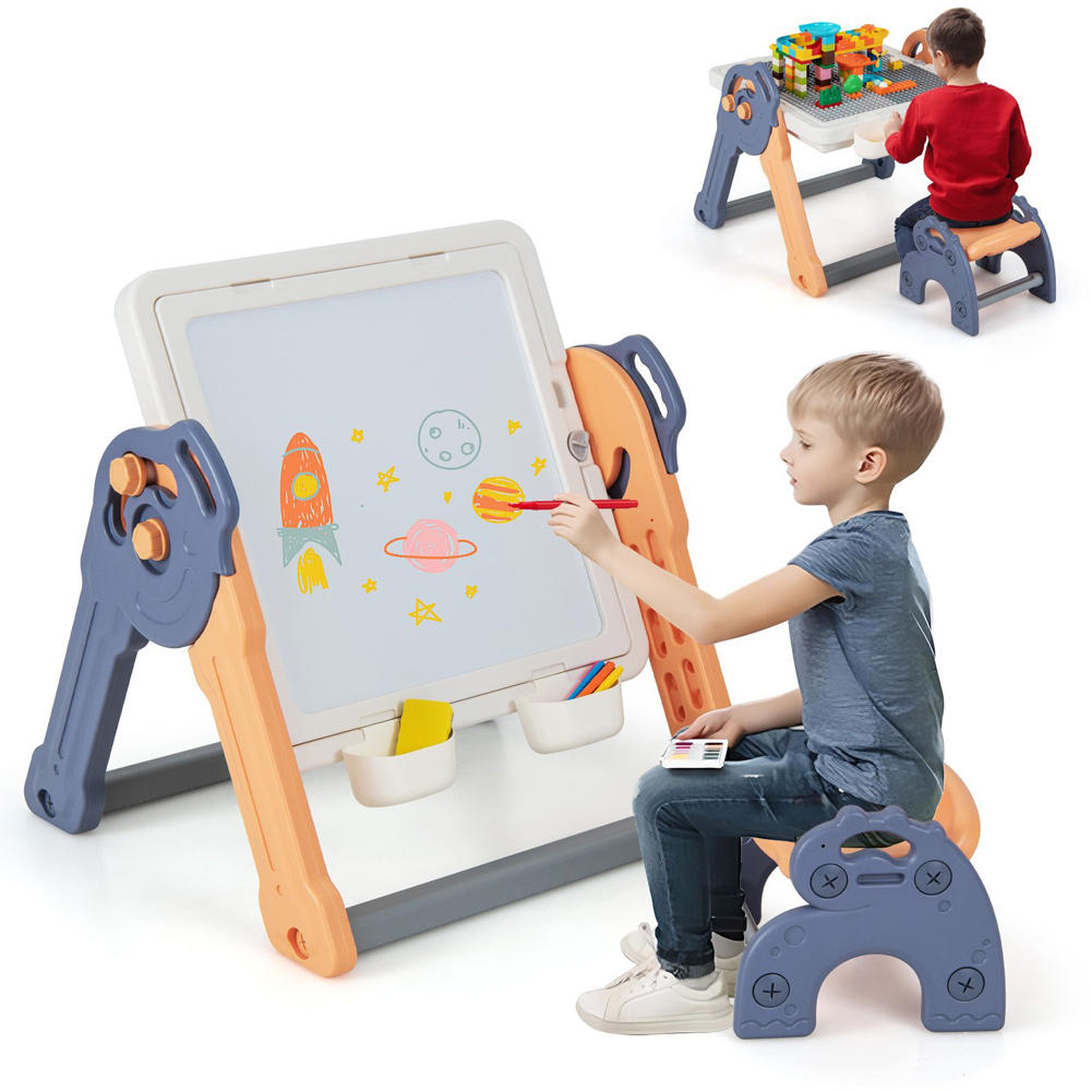 Costway 6 in 1 Kids Play Easel Table and Chair Set Image 2