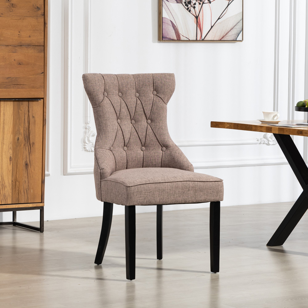 Artemis Home Lurano Set of 2 Dark Brown Fabric Dining Chair Image 6