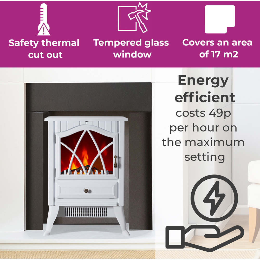 Neo Black Electric Flame Effect Fire Heater 1800W Image 6