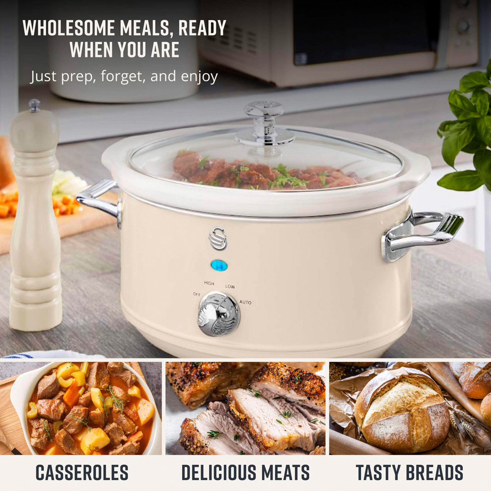 Swan Retro Cream 3.5L Slow Cooker Image 5